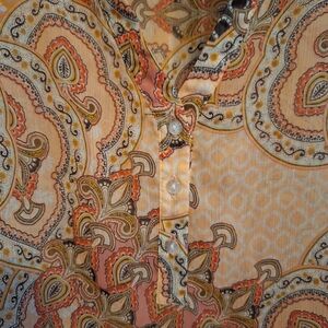 Peck & Peck Blouse in XL.has a V neck and 3 buttons on the front. Very light